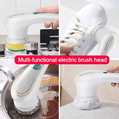 Electric Spin Scrubber Cordless Handheld Cleaning Brush with 5 Replaceable Brush Heads DailySale
