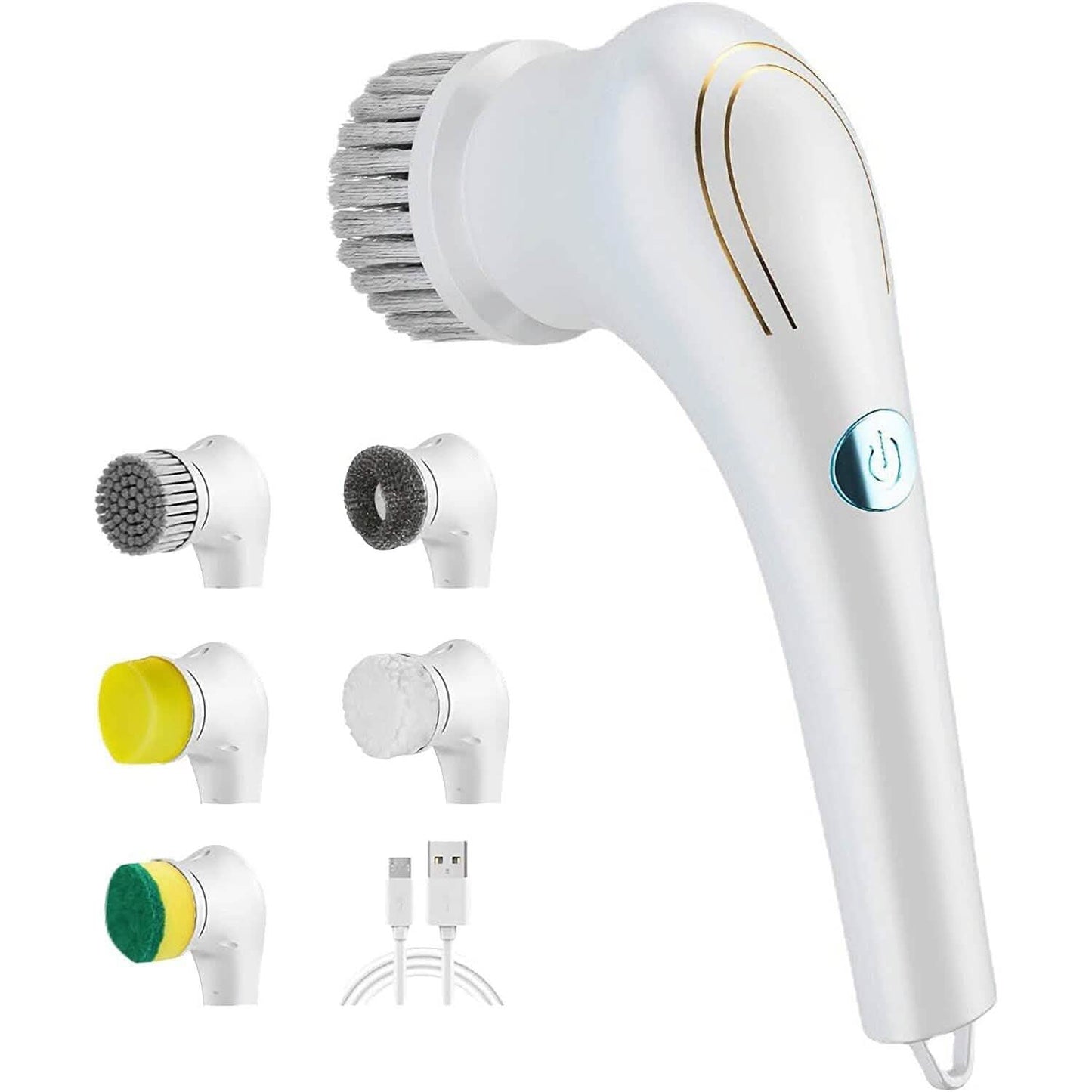 Electric Spin Scrubber Cordless Handheld Cleaning Brush with 5 Replaceable Brush Heads DailySale