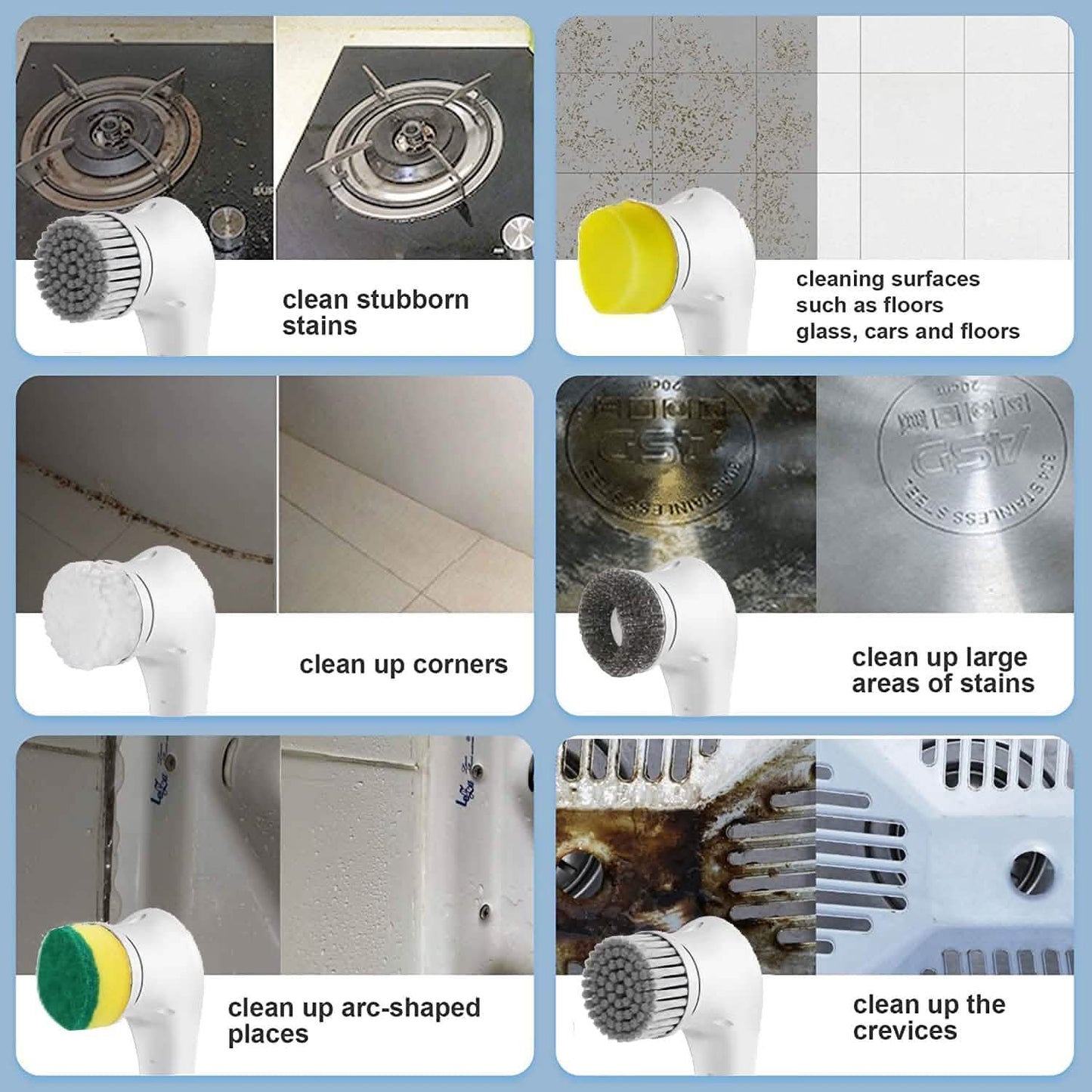 Electric Spin Scrubber Cordless Handheld Cleaning Brush with 5 Replaceable Brush Heads DailySale