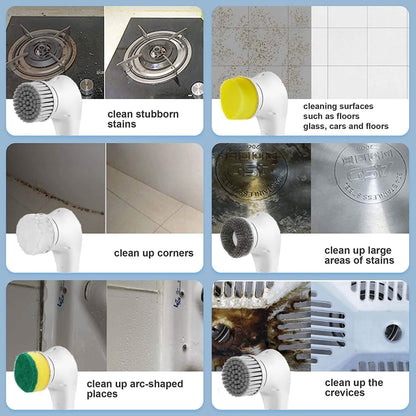 Electric Spin Scrubber Cordless Handheld Cleaning Brush with 5 Replaceable Brush Heads DailySale