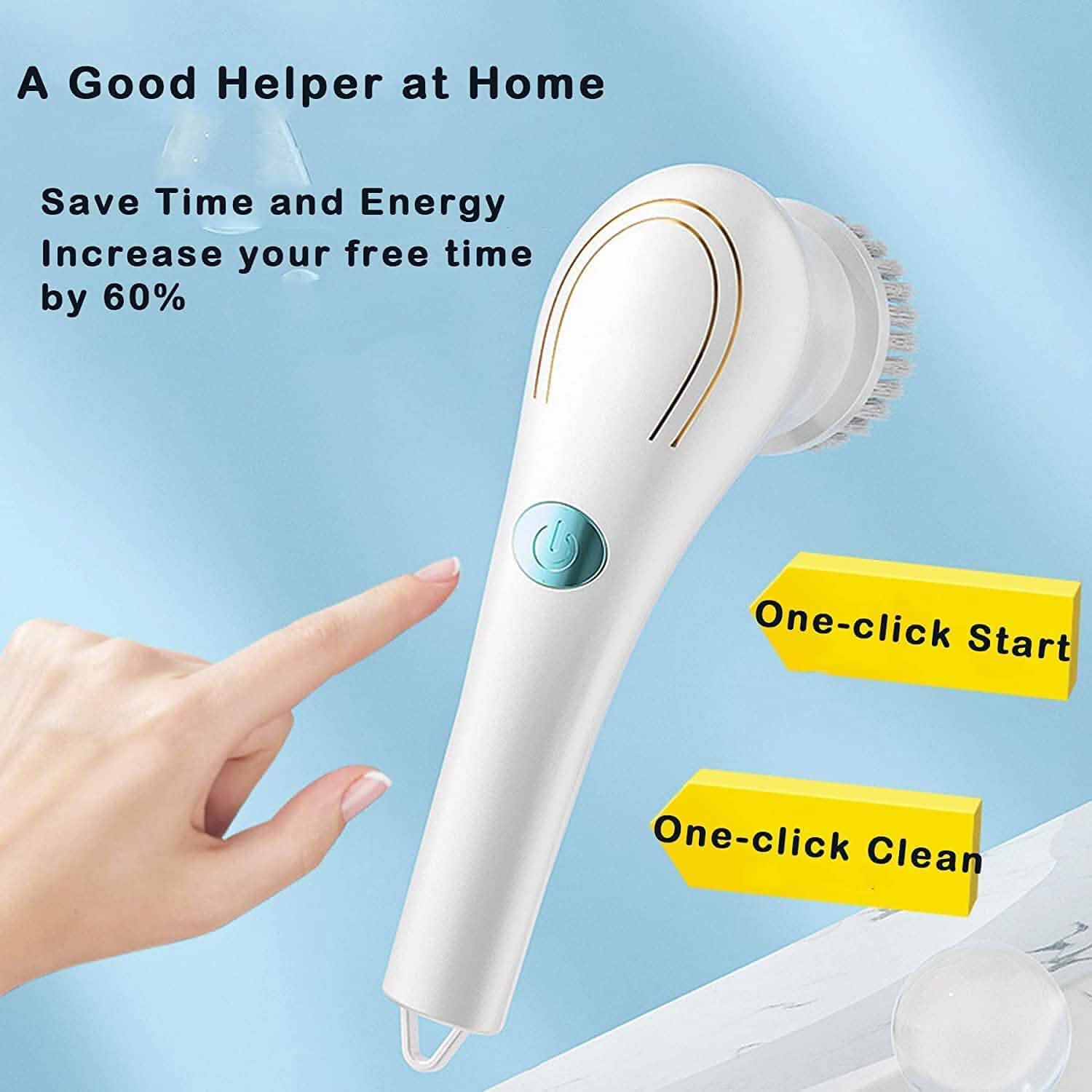 Electric Spin Scrubber Cordless Handheld Cleaning Brush with 5 Replaceable Brush Heads DailySale