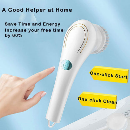 Electric Spin Scrubber Cordless Handheld Cleaning Brush with 5 Replaceable Brush Heads DailySale
