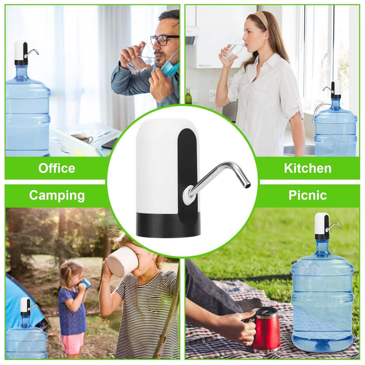 Electric Water Bottle Dispenser Rechargeable Automatic Drinking Water Bottle Pump DailySale