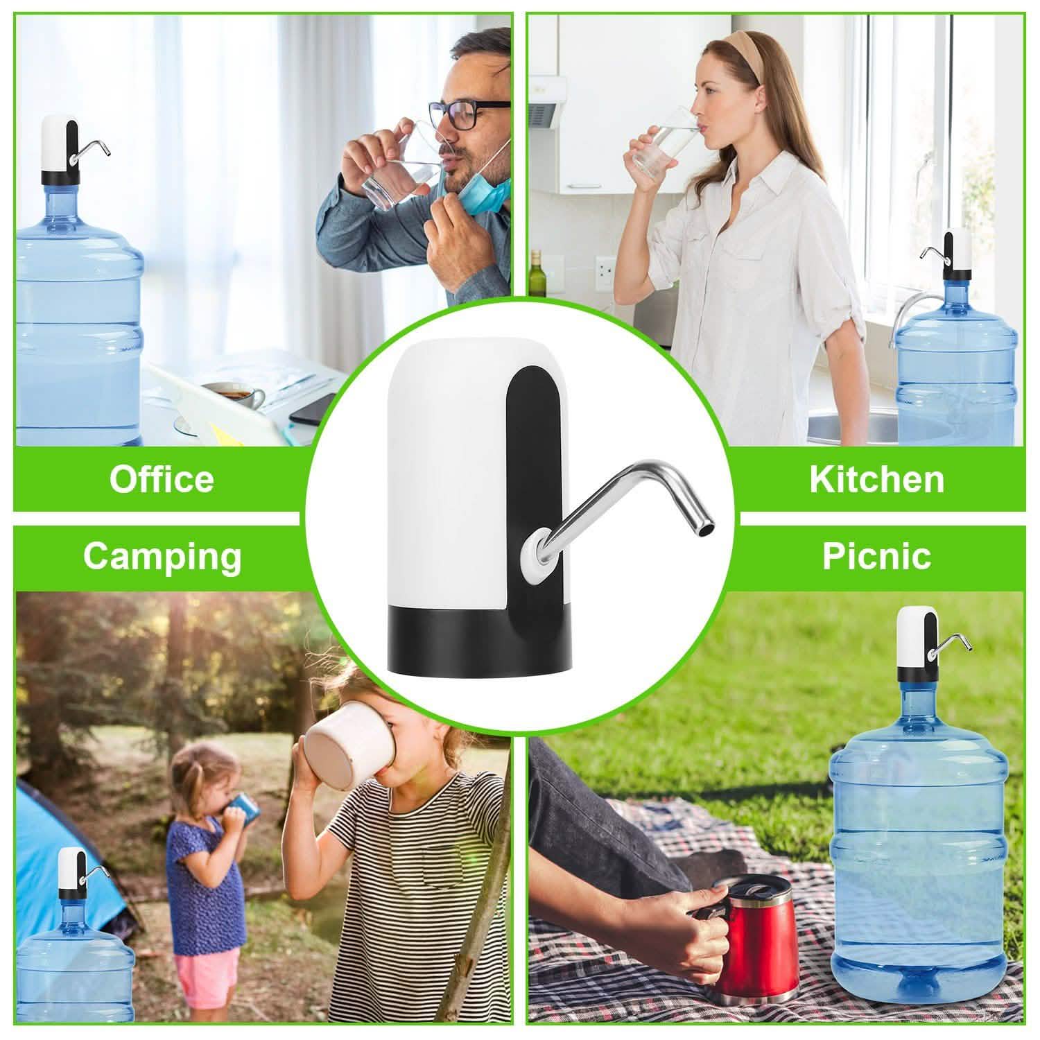 Electric Water Bottle Dispenser Rechargeable Automatic Drinking Water Bottle Pump DailySale