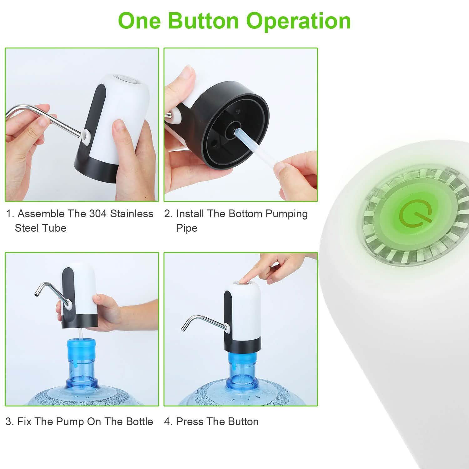 Electric Water Bottle Dispenser Rechargeable Automatic Drinking Water Bottle Pump DailySale