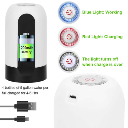 Electric Water Bottle Dispenser Rechargeable Automatic Drinking Water Bottle Pump DailySale