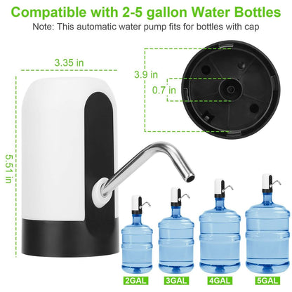 Electric Water Bottle Dispenser Rechargeable Automatic Drinking Water Bottle Pump DailySale