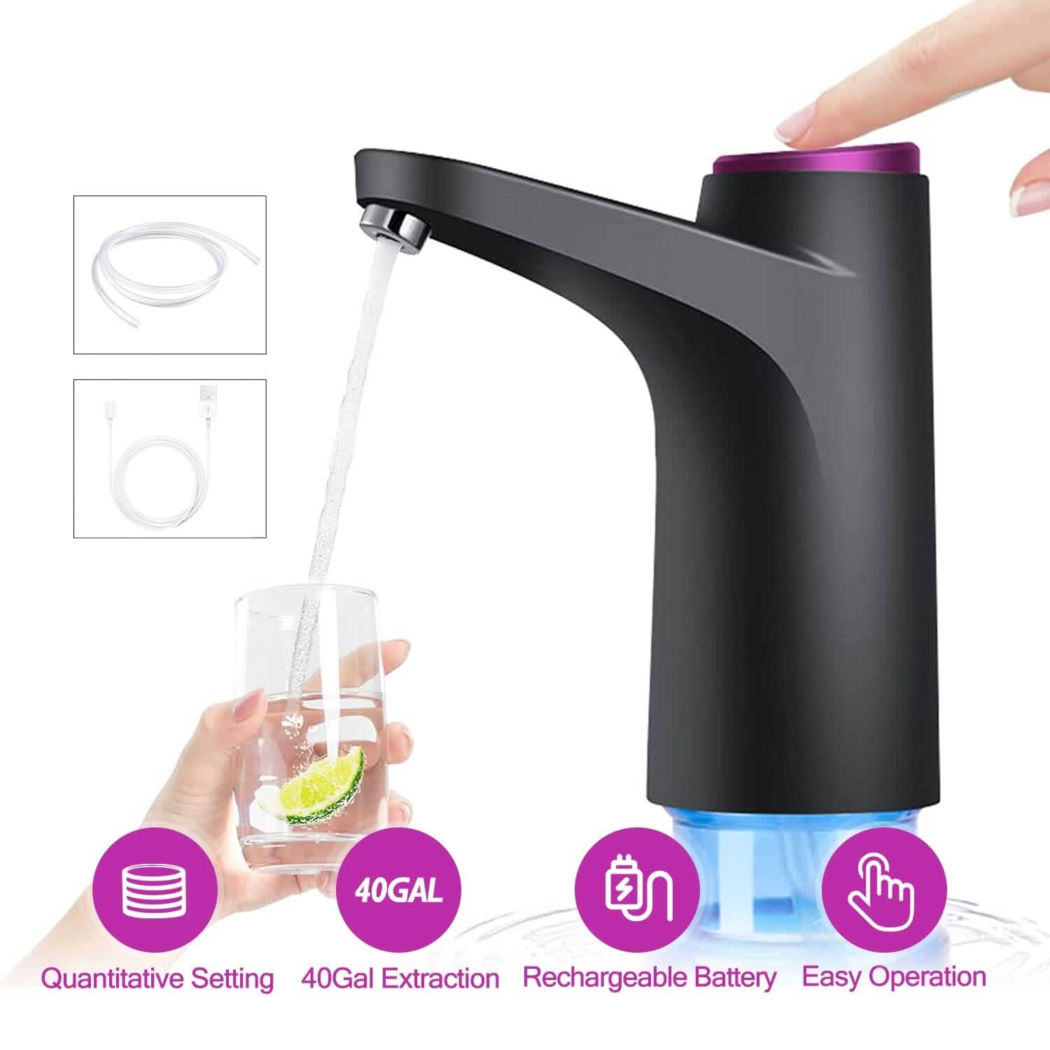 Electric Water Dispenser 40 Gallon USB Rechargeable DailySale