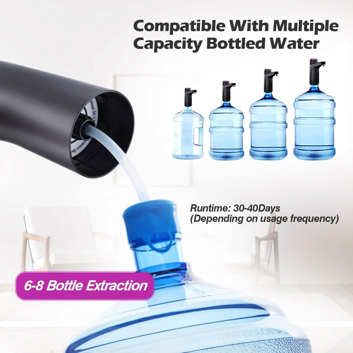Electric Water Dispenser 40 Gallon USB Rechargeable DailySale