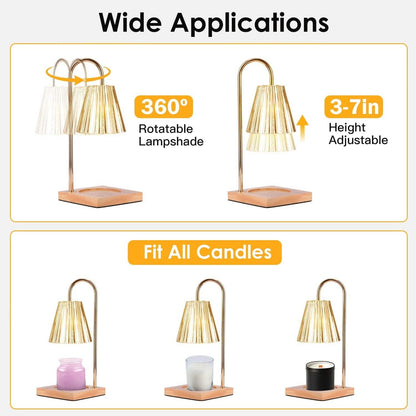 Electric Wax Melt Warmer Lamp Dimmable with 2 GU10 Bulbs 3-7in Adjustable Height 360º Rotatable DailySale
