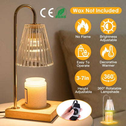 Electric Wax Melt Warmer Lamp Dimmable with 2 GU10 Bulbs 3-7in Adjustable Height 360º Rotatable DailySale