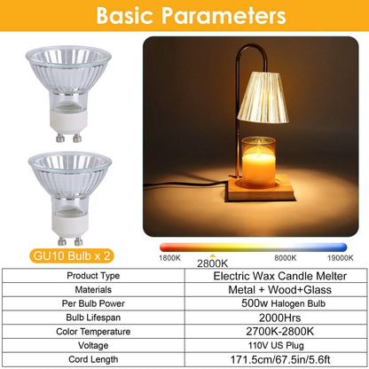 Electric Wax Melt Warmer Lamp Dimmable with 2 GU10 Bulbs 3-7in Adjustable Height 360º Rotatable DailySale