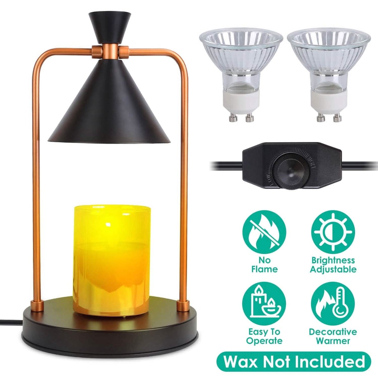 Electric Wax Melt Warmer Lamp Dimmable with 2 GU10 Bulbs DailySale