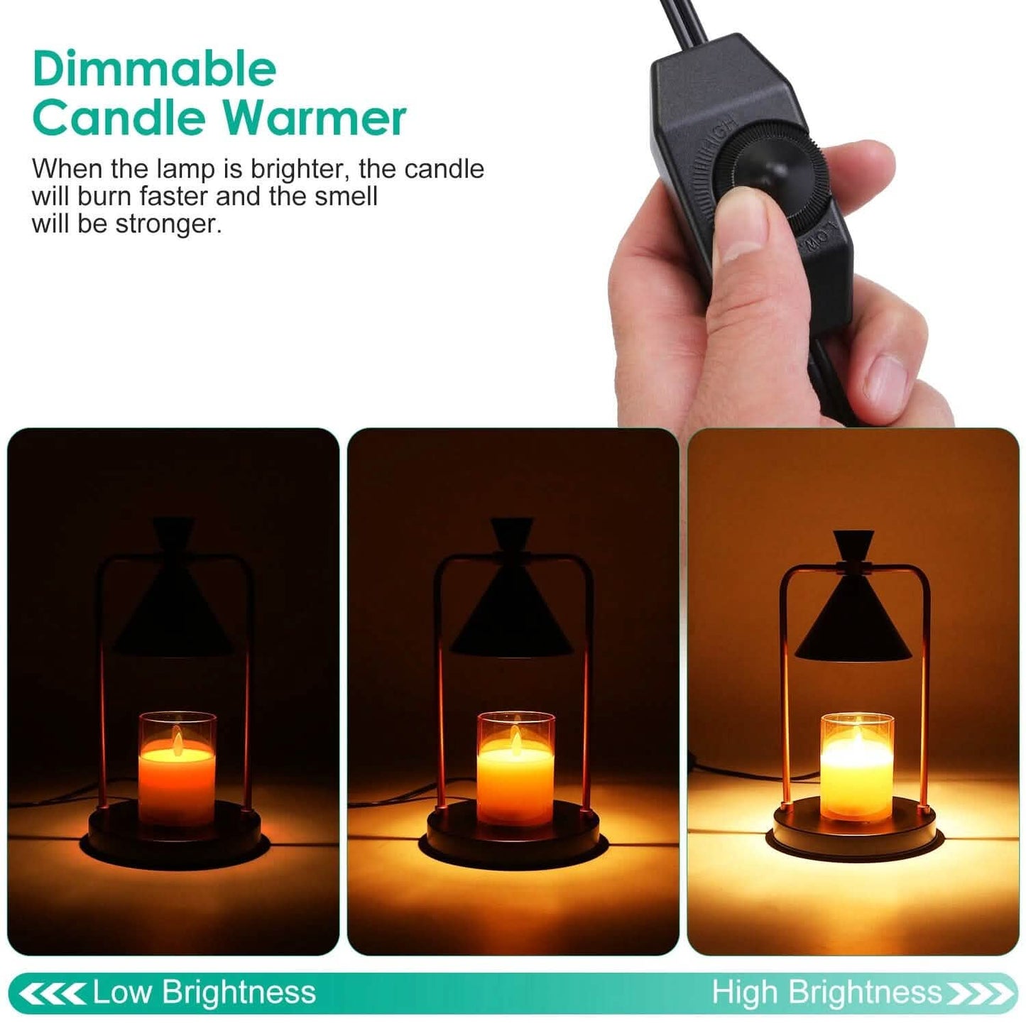 Electric Wax Melt Warmer Lamp Dimmable with 2 GU10 Bulbs DailySale