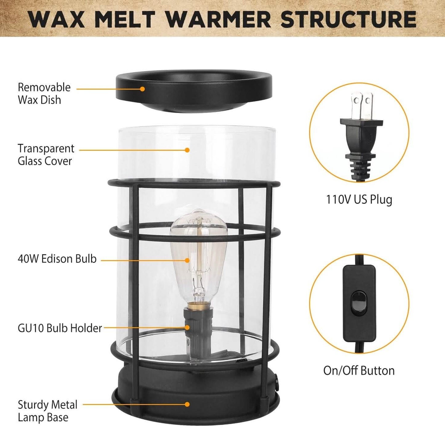 Electric Wax Melt Warmer Vintage Light Bulb DailySale