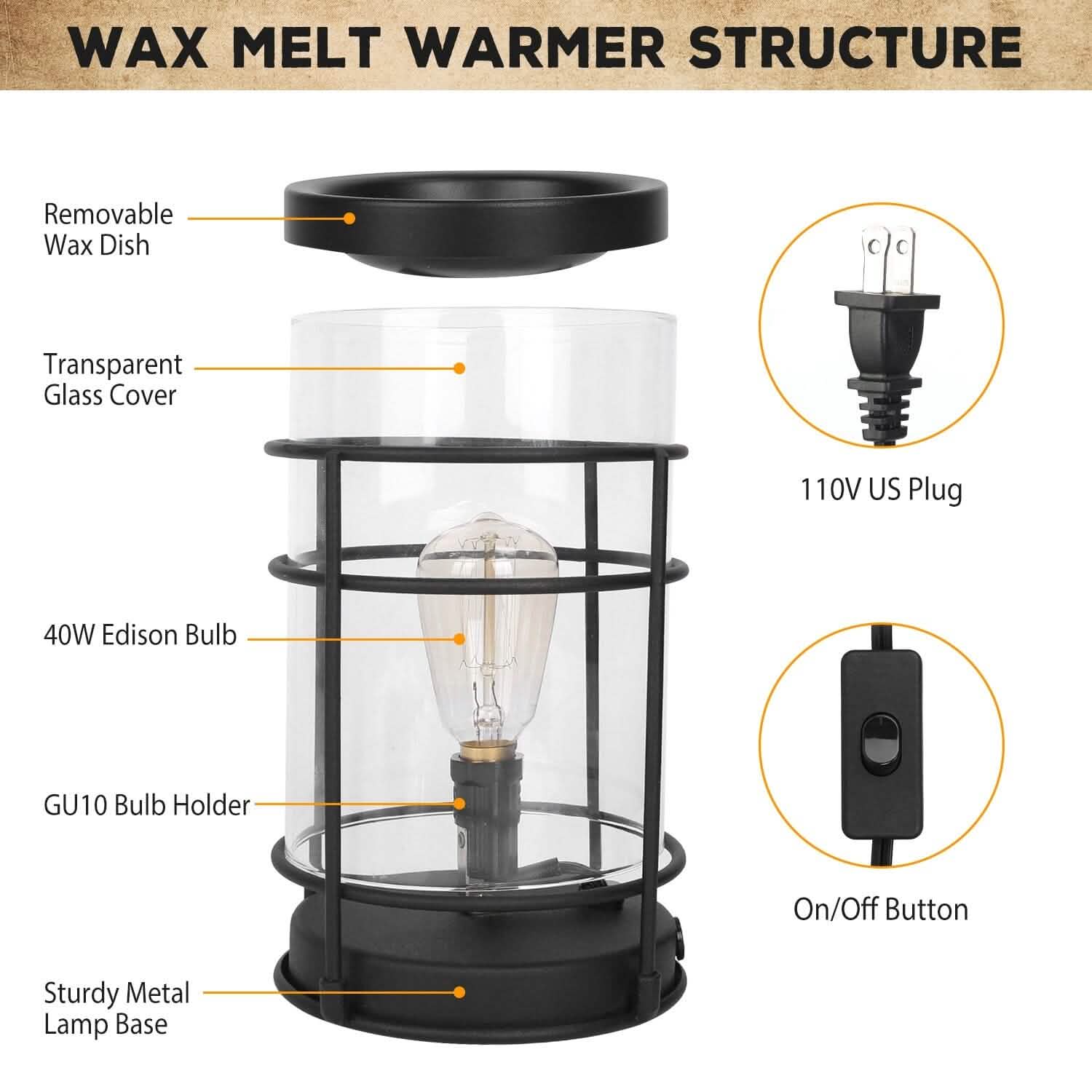 Electric Wax Melt Warmer Vintage Light Bulb DailySale