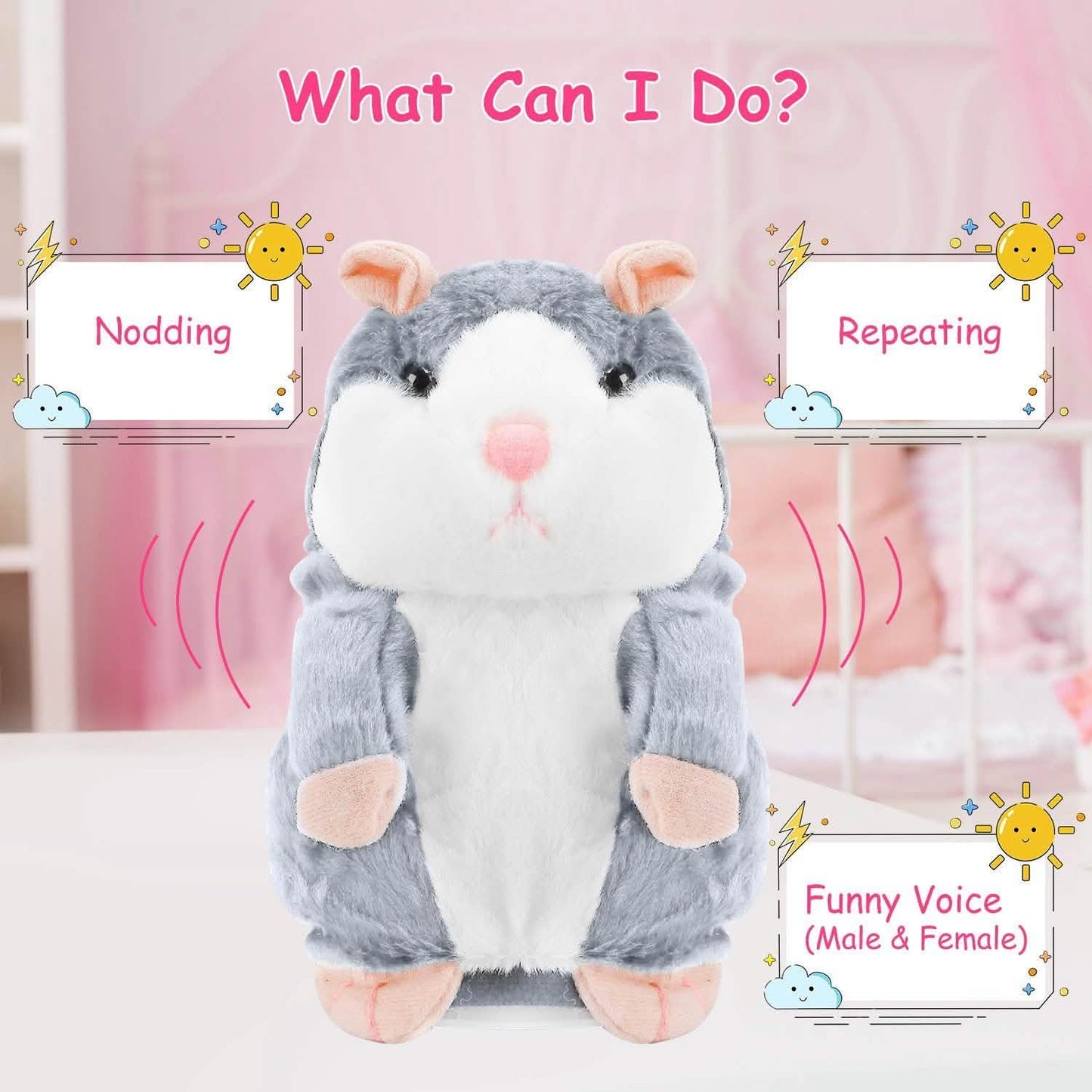 Electronic Talking Hamster Plush DailySale