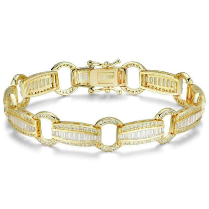 Elegant Baguette Link Crystal Tennis Bracelet DailySale