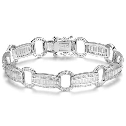 Elegant Baguette Link Crystal Tennis Bracelet DailySale