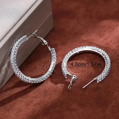 Elegant Full Rectangular Shiny Fit Square Decorative Hoop Earrings DailySale