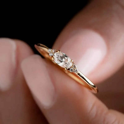 Elegant Gold-Plated Ring with Sparkling Zirconia DailySale