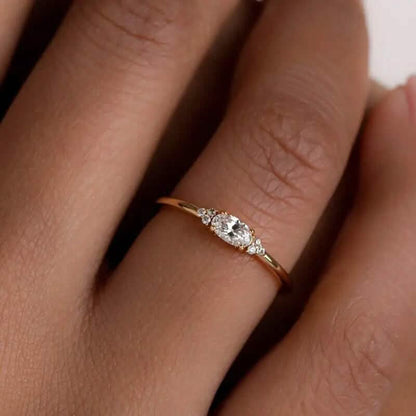 Elegant Gold-Plated Ring with Sparkling Zirconia DailySale