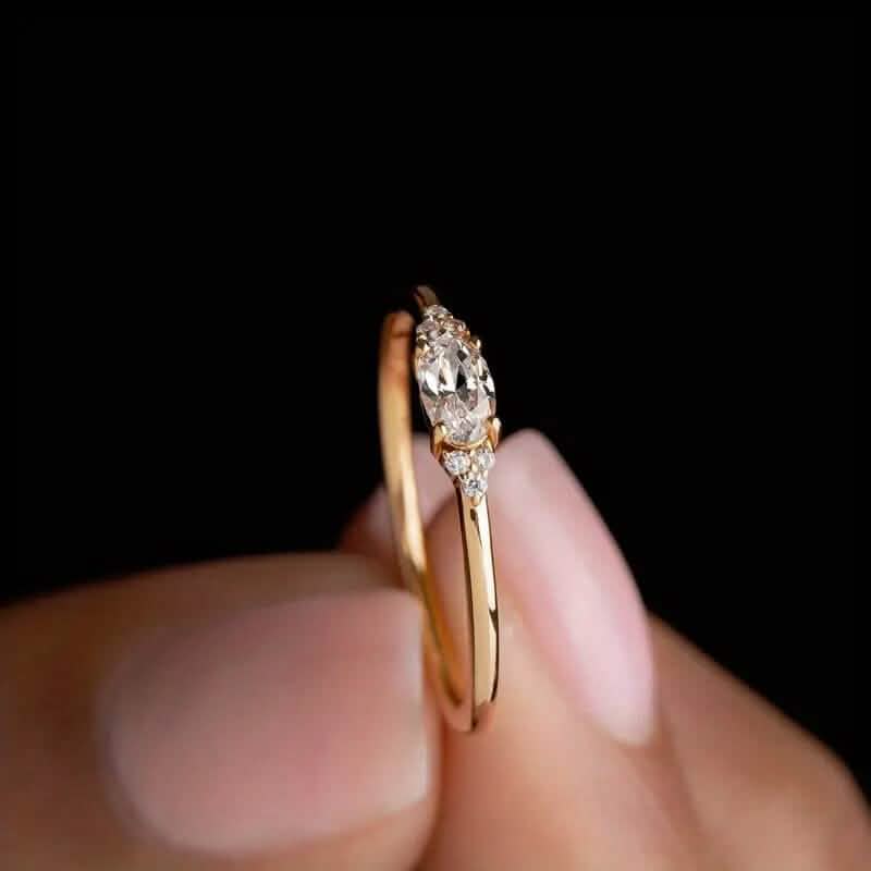 Elegant Gold-Plated Ring with Sparkling Zirconia DailySale