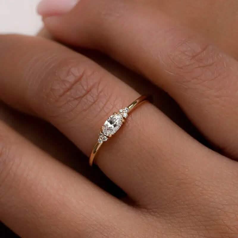 Elegant Gold-Plated Ring with Sparkling Zirconia DailySale