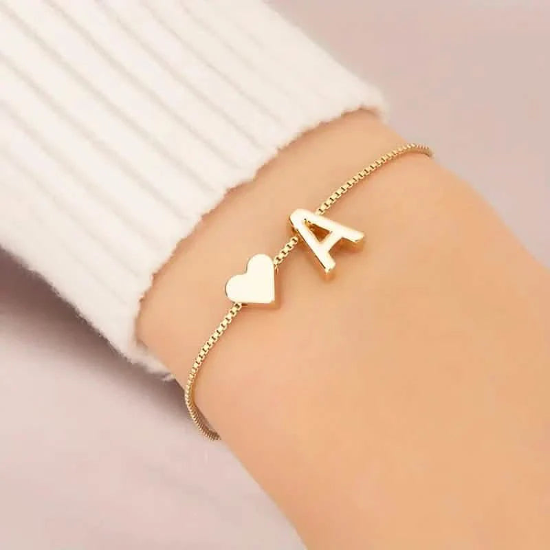 Elegant Love Heart Charm Bracelet - Delicate Minimalist Link Chain DailySale