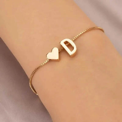 Elegant Love Heart Charm Bracelet - Delicate Minimalist Link Chain DailySale