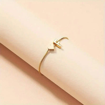 Elegant Love Heart Charm Bracelet - Delicate Minimalist Link Chain DailySale