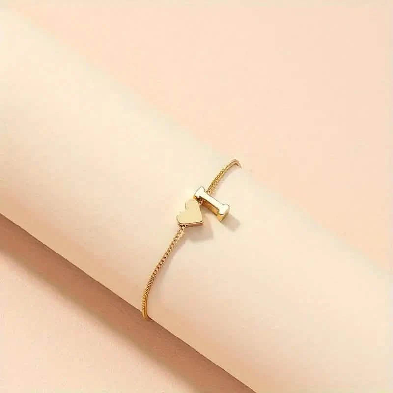Elegant Love Heart Charm Bracelet - Delicate Minimalist Link Chain DailySale