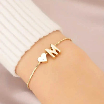 Elegant Love Heart Charm Bracelet - Delicate Minimalist Link Chain DailySale