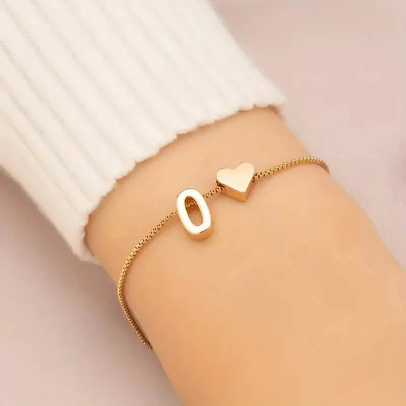 Elegant Love Heart Charm Bracelet - Delicate Minimalist Link Chain DailySale