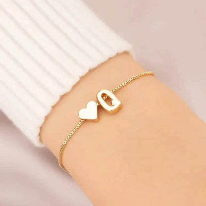 Elegant Love Heart Charm Bracelet - Delicate Minimalist Link Chain DailySale