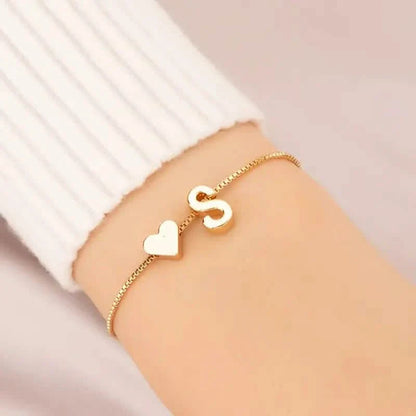 Elegant Love Heart Charm Bracelet - Delicate Minimalist Link Chain DailySale