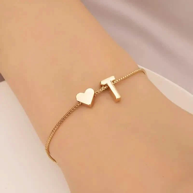 Elegant Love Heart Charm Bracelet - Delicate Minimalist Link Chain DailySale