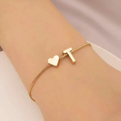 Elegant Love Heart Charm Bracelet - Delicate Minimalist Link Chain DailySale