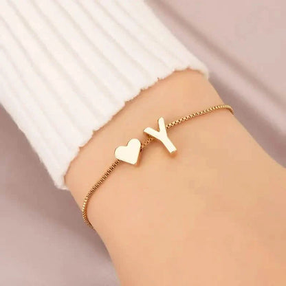 Elegant Love Heart Charm Bracelet - Delicate Minimalist Link Chain DailySale