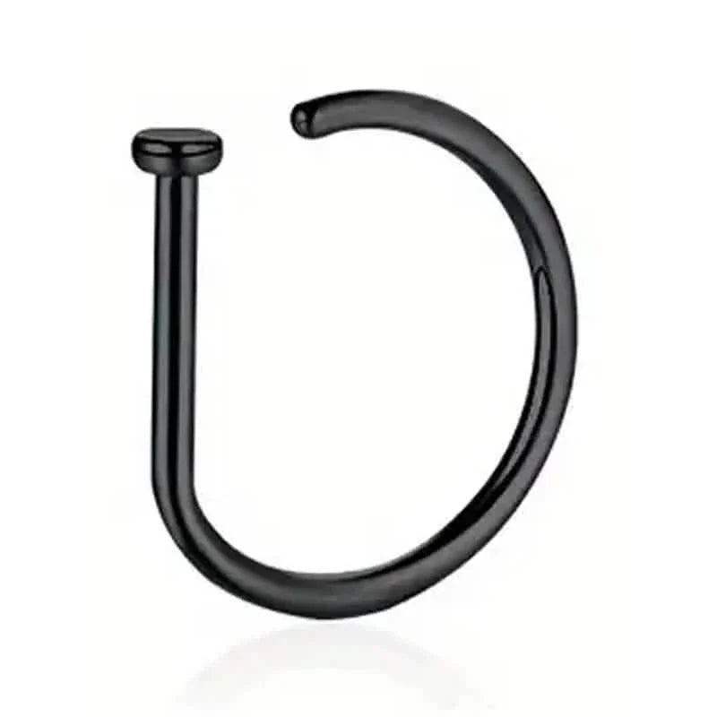 Elegant Punk-Style Stainless Steel Nose Rings - Clip-On Non-Piercing Design DailySale