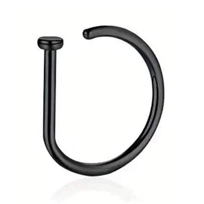 Elegant Punk-Style Stainless Steel Nose Rings - Clip-On Non-Piercing Design DailySale