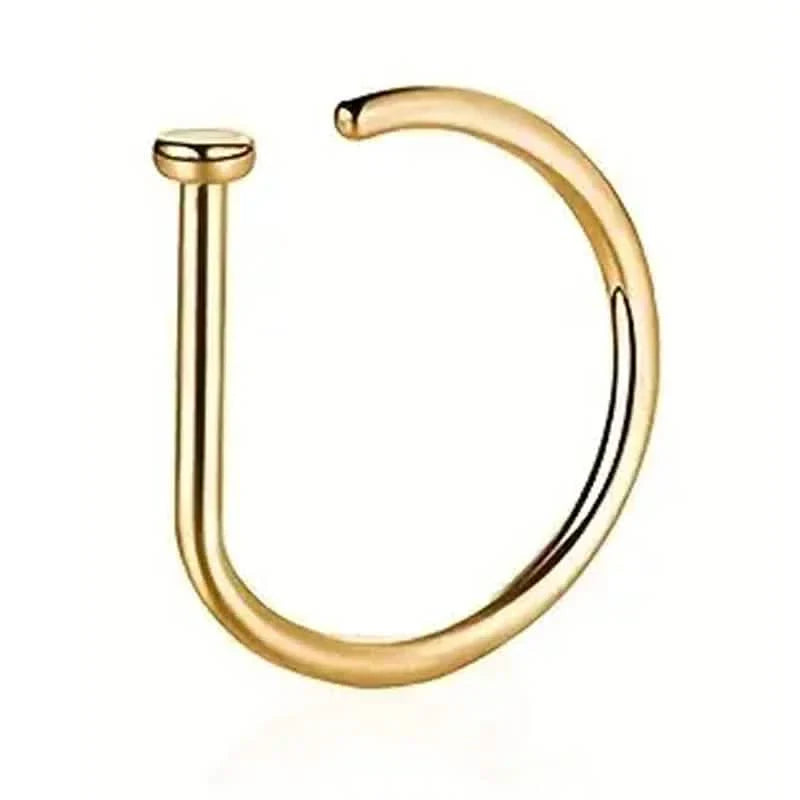 Elegant Punk-Style Stainless Steel Nose Rings - Clip-On Non-Piercing Design DailySale