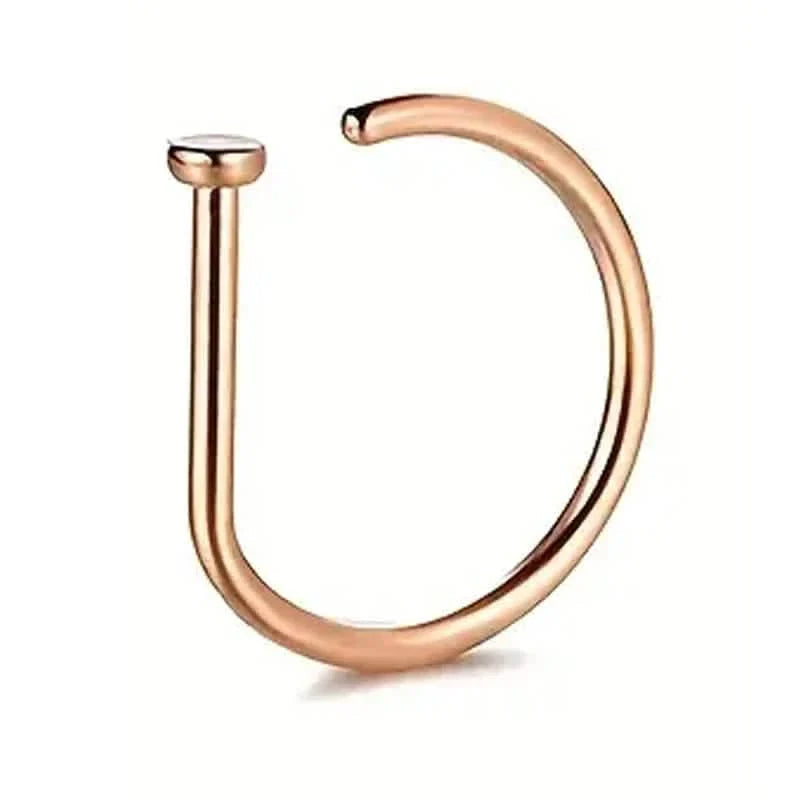 Elegant Punk-Style Stainless Steel Nose Rings - Clip-On Non-Piercing Design DailySale