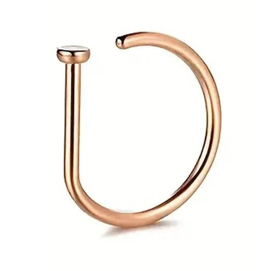 Elegant Punk-Style Stainless Steel Nose Rings - Clip-On Non-Piercing Design DailySale