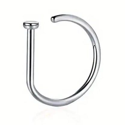 Elegant Punk-Style Stainless Steel Nose Rings - Clip-On Non-Piercing Design DailySale