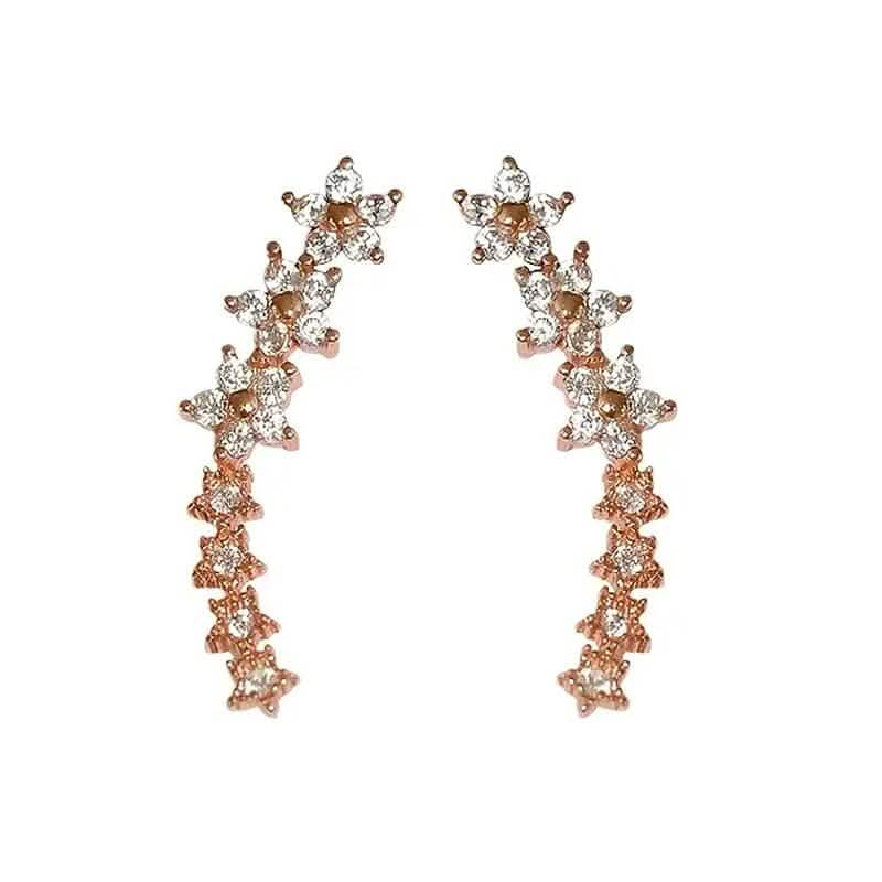 Elegant Star Flower Climber Rhinestone Earrings DailySale