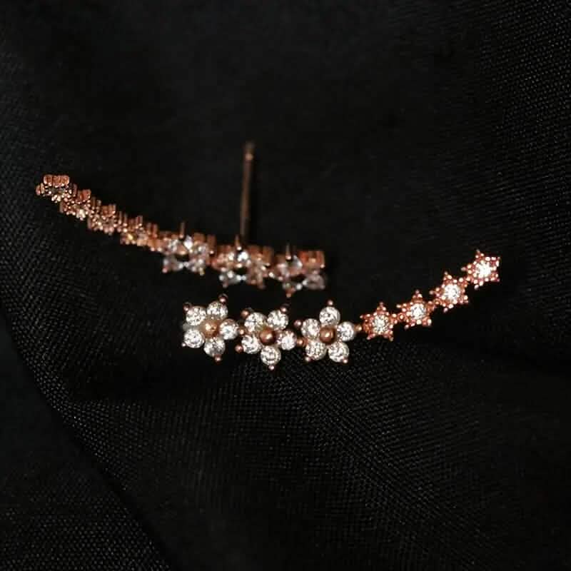 Elegant Star Flower Climber Rhinestone Earrings DailySale