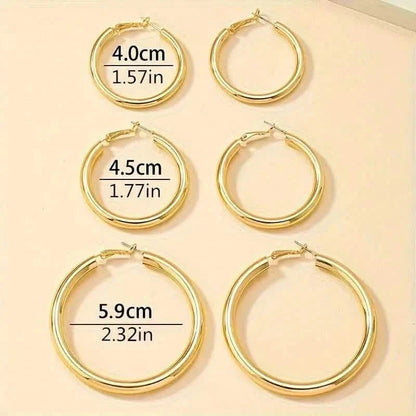 Elegant, Trendy and Shiny Gold Hoop Earrings DailySale