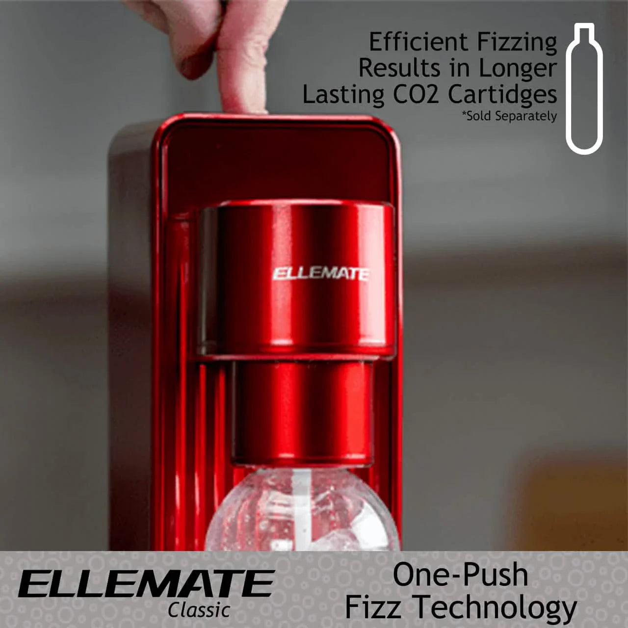 Ellemate Classic Carbonated Drink Maker, Seltzer Water with One-Push Fizz Technology, Cordless Carbonation for Bubbly Water DailySale