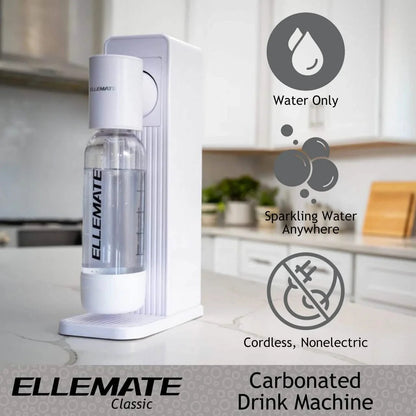 Ellemate Classic Carbonated Drink Maker, Seltzer Water with One-Push Fizz Technology, Cordless Carbonation for Bubbly Water DailySale